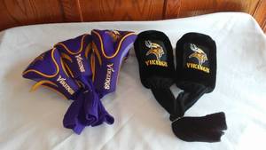 lot 76 image: MN Viking Golf Club Driver Head Covers (5)