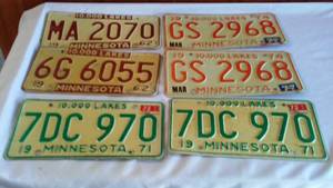 lot 190 image: Vintage Minnesota License Plates (6).