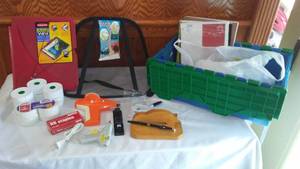lot 218 image: Office Supplies And Flip Top Tote.