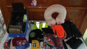 lot 231 image: Misc. Hats, Safety Vest, Gag Gifts And More.
