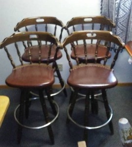 lot 247 image: Swivel Bar Stools (4)