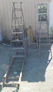 lot 294 image: Vintage wood Ladders (4).