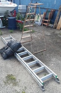 lot 299 image: Vintage Metal Ladder, Circa 1930s and More.
