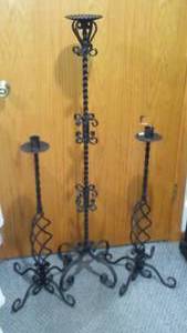 lot 319 image: Metal Floor Stand Candle Holders (3)