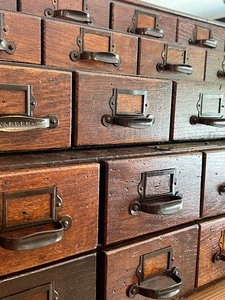 lot 10 image: Vintage Hardware 55 Drawer Apothecary Cabinet