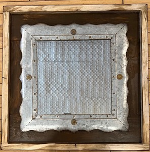 lot 12 image: Artisan Square Mirror with Metal and Wood Accents