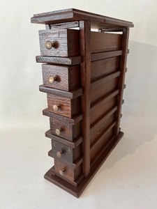 lot 15 image: Vintage Primitive Hand Made Drawer Tower #2
