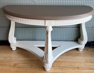 lot 32 image: Professionally Refinished Demilune Table