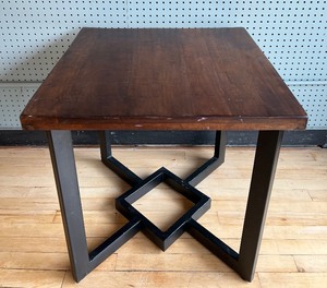 lot 62 image: Wooden Side Table with Metal Base