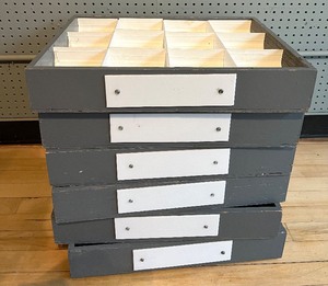 lot 70 image: Crafters Delight  Wooden Sorting Bins - QTY 6