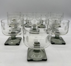 lot 56 image: Vintage FEDERAL GLASS Nordic Midnight Sherbet Glasses - QTY 10