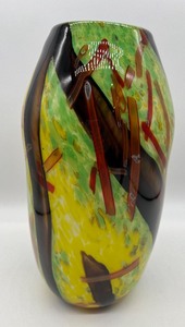 lot 144 image: Multi Color Art Glass Vase