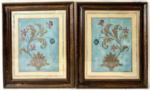 lot 49 image: Pair of Decorative Filigree & Floral Framed Artwork