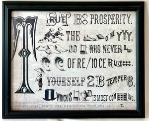lot 83 image: Vintage Framed Reproduction Print - CURRIER & IVES - RHEBUS Six Moral Sentences Beginning With The Letter T