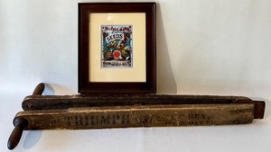 lot 97 image: DUNLAPS SEED Framed Art and Vintage Seed Picker