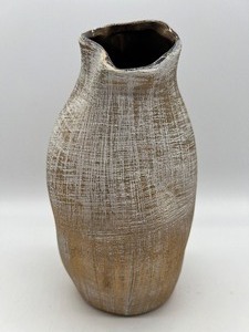 lot 152 image: IMAX Lyla Organic Linen Pottery Vase