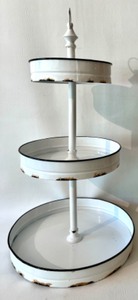lot 110 image: 3 Tier Rustic Metal Display Stand