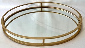 lot 114 image: Large Mirror with Metal Gold Framed Tray