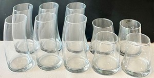 lot 184 image: LIBBEY Modern Curved Bar Tumblers in 2 sizes - QTY 10