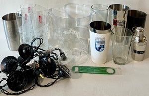 lot 187 image: Cheers to You and your Bar Lot of PERONI Pilsner Glasses and More Bar Items