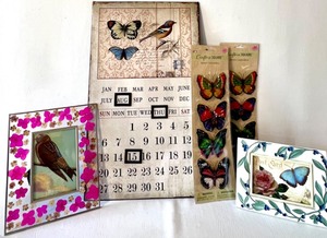 lot 194 image: Butterfly Decore Metal Calendar, Frames and CRAFTERS SQUARE Stickers