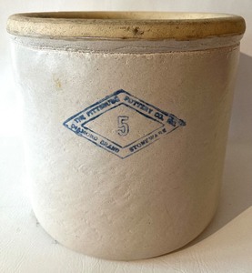lot 227 image: Vintage PITTSBURG POTTERY CO. Stoneware Crock - 5 Gallon