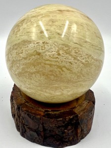 lot 204 image: Jasper Stone Sphere on Wood Stand - 3 - #3