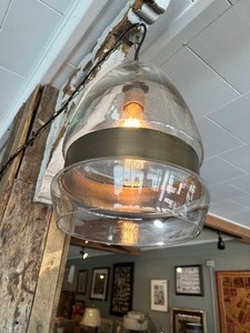 lot 240 image: Bell Glass Swag Lamp