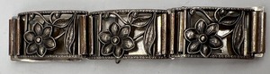 lot 12C image: NORNE 925 STERLING SILVER Floral Link Bracelet