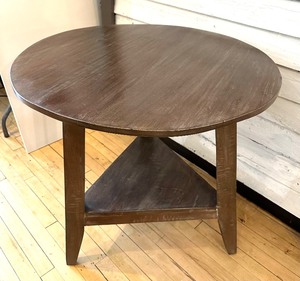 lot 237 image: Rustic Finished Round Side Table #2