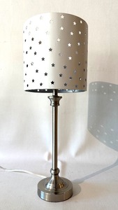 lot 248 image: NEW Lamp with Metal Pierced Star Shade