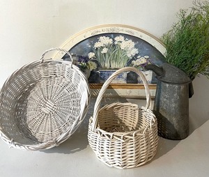 lot 280 image: Blue and White Home Decor including Galvanized Can and Signed Art