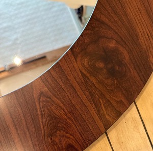 lot 286 image: Large WOOD Laminate Circular Mirror
