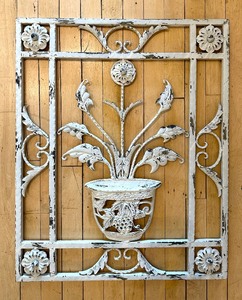 lot 289 image: Antiqued Floral WROUGHT IRON Style Wall Art