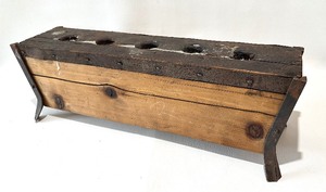 lot 292 image: RUSTIC WOOD & IRON Candle Holder