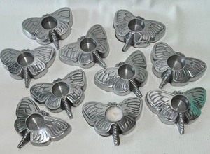 lot 332 image: Oh my Butterflies  Tea Light Candle Holders - QTY 9