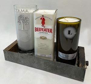 lot 353 image: Artisan Soy Candles in Reclaimed Bottles and Vintage Drawer