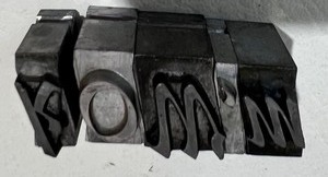 lot 354 image: Vintage Antique Letterpress Metal Letters and Vintage Drawer