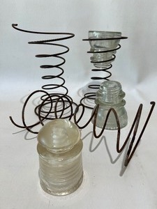 lot 369 image: Vintage Glass Insulators and Springs