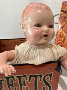 lot 378 image: Vintage Halloween CREEPY BABY, Sweets Box and Book on LAKEWOOD CEMETERY