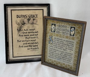 lot 384 image: 2 Vintage Framed Poem Art