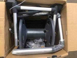 lot 3 image: Gorilla 200 ft. Aluminum Zero Rust Premium Mobile Hose Reel  Customer Returns See Pictures