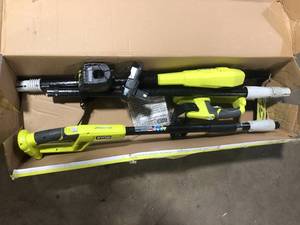 lot 10 image: RYOBI ONE 18V 8 in. Cordless Battery Pole Saw with 2 Ah Battery and Charger Customer Returns See Pictures