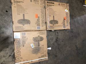 lot 20 image: Lot of  StyleWell 50 lbs. Concrete and Resin Patio Umbrella Base with Wheels  in Black Customer Returns See Pictures