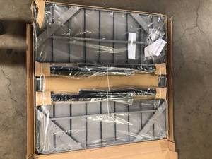 lot 29 image: StyleWell Mix and Match 42 in. Faux Wood Outdoor Dining Table Customer Returns See Pictures