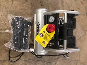 lot 47 image: Husky 1 Gal. 135 PSI Portable Electric Quiet Air Compressor Customer Returns See Pictures