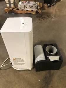lot 27 image: Vissani 5,000 BTU 115-Volt Portable Air Conditioner for 150 sq. ft. Rooms with Dehumidifier and Remote in White Missing Pieces  Customer Returns See Pictures