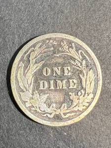 1901 US BARBER DIME