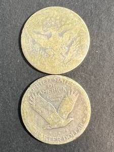 1915 US BARBER QUARTER AND 1926 STANDING LIBERTY QUARTER