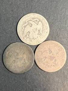 3 US SILVER QUARTERS 1853-1876
